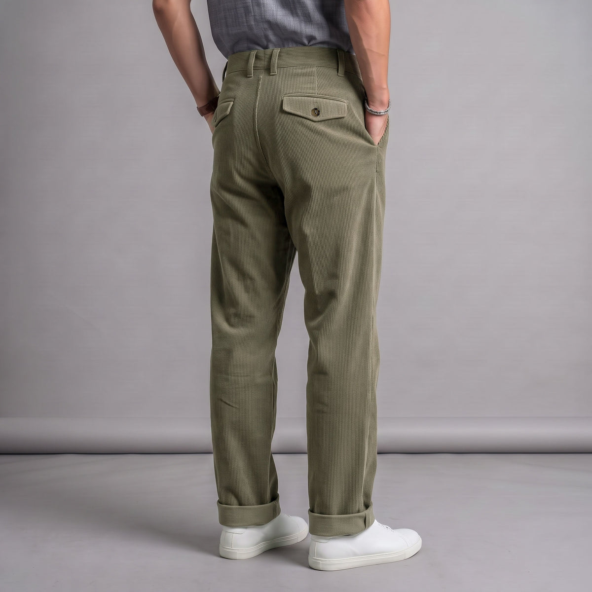 Fairfax Easy Fit Chinos Field Olive Drab Bedford Cord