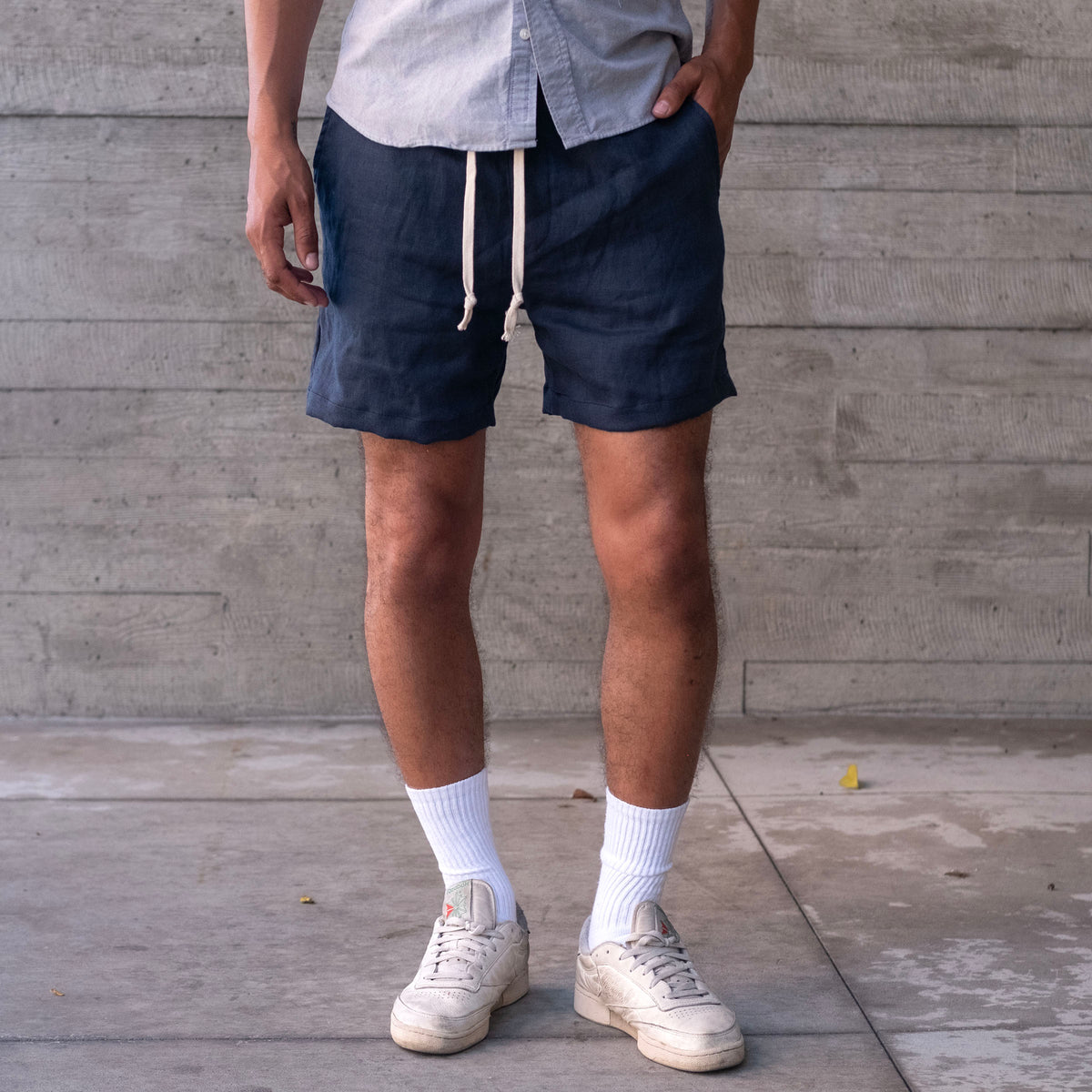Laidback Short Navy Albini Linen