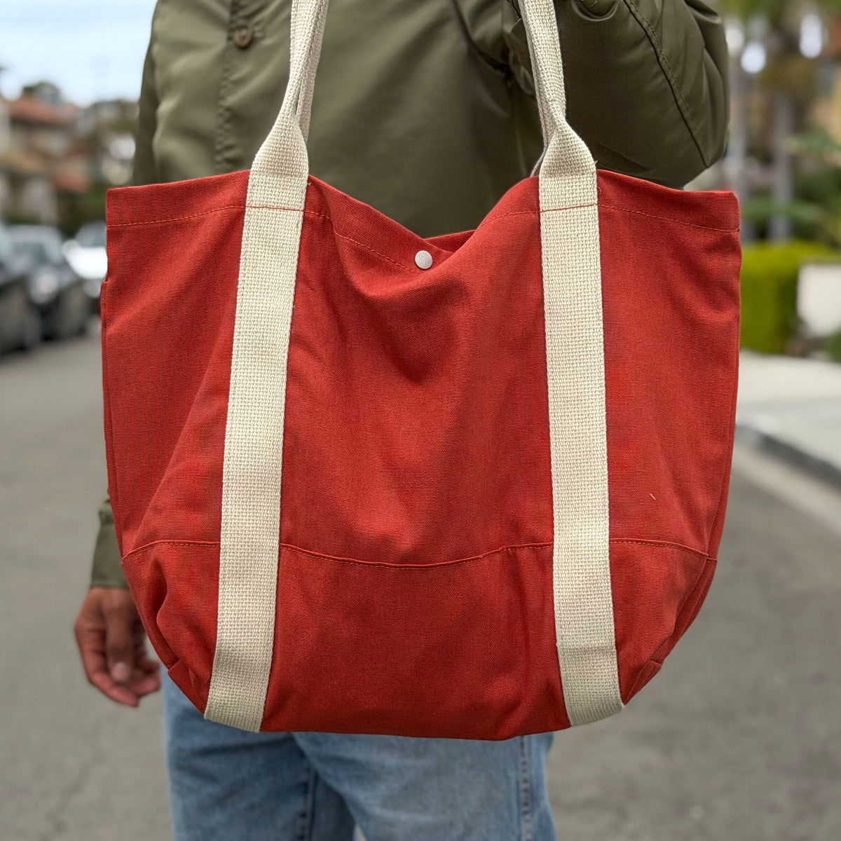 Harbor Tote Bag Dark Persimmon Duck Canvas