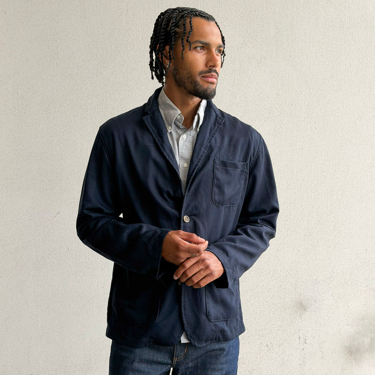 Sinclair Sportcoat Navy Italian Wool-Linen
