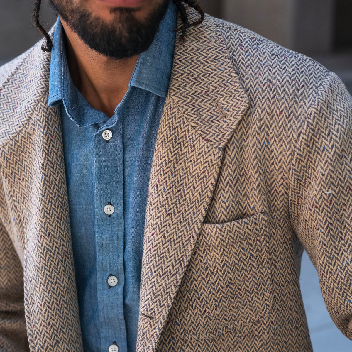 Sample Sale: Teba in DiPray "Fireworks" Herringbone Tweed Size 40
