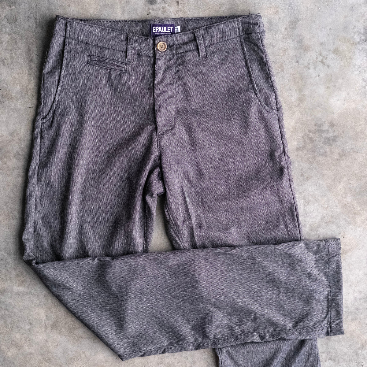 Wilhelm Chino Grey Herringbone Washable Tech Wool