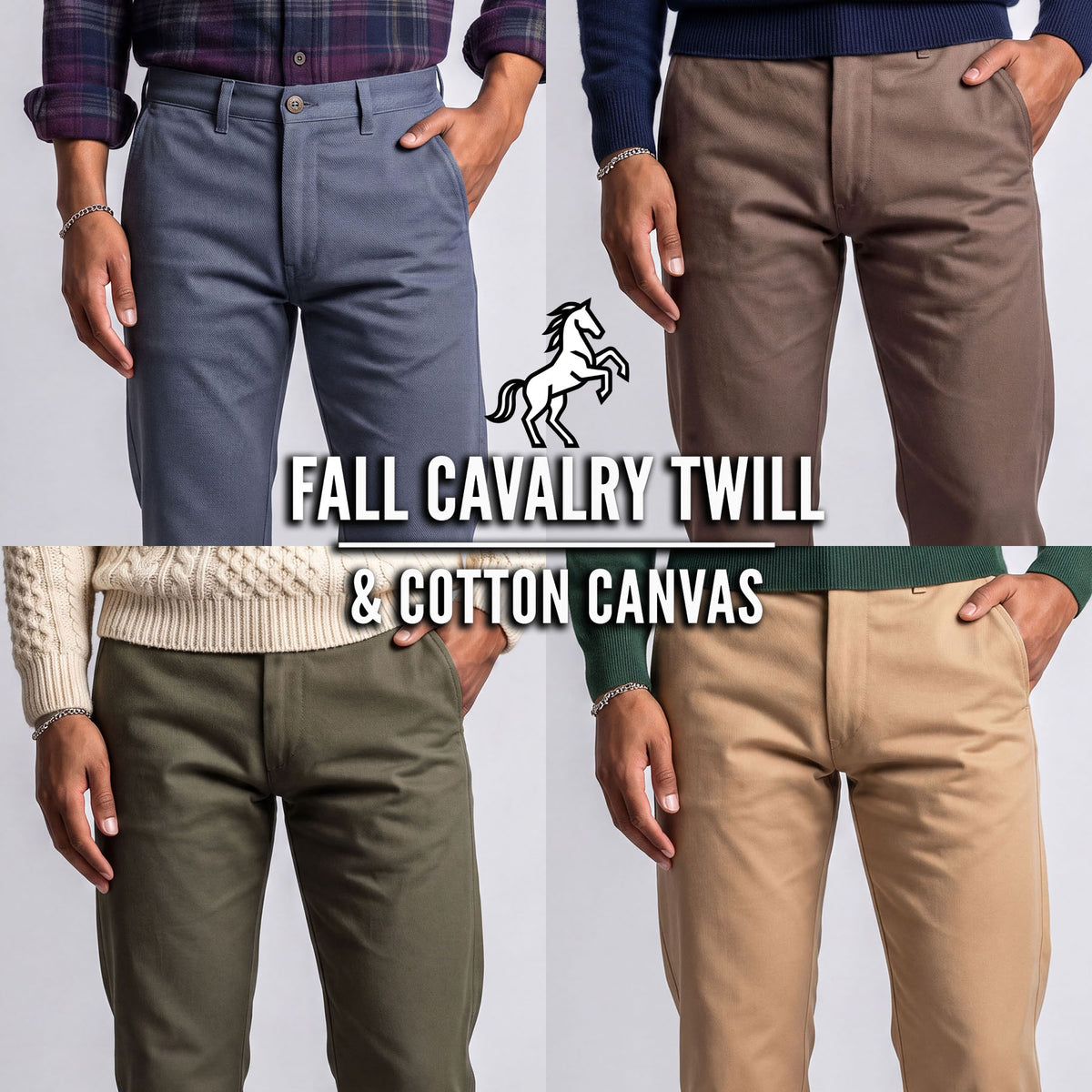 Rivet Chinos in Fall Cavalry Twill & Canvas