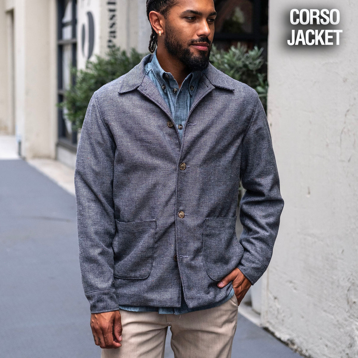 Jungle, Doyle, Sinclair & Corso Jackets Olive Moss Sashiko