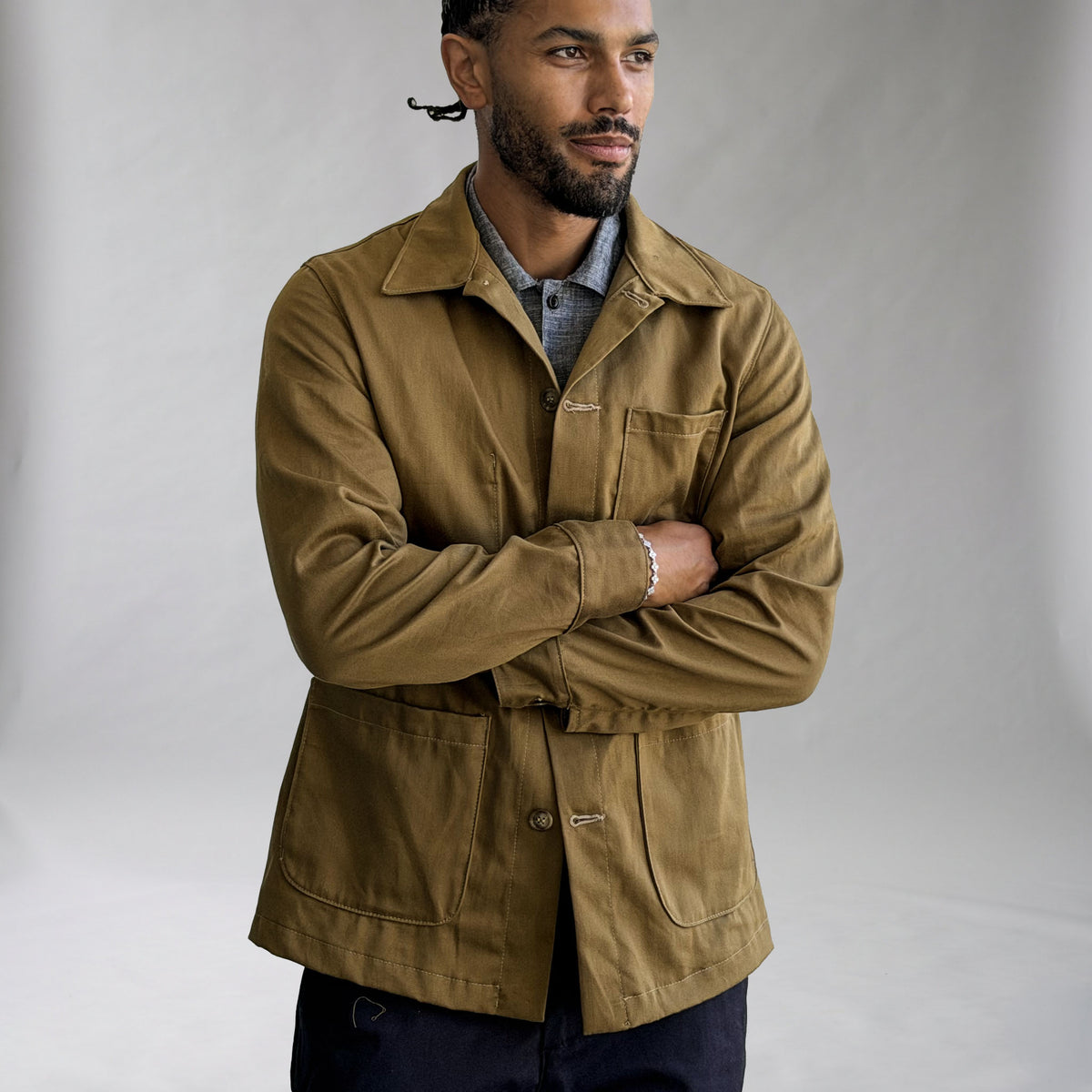 Doyle Jacket British Khaki Cotton Tropical Twill Sz 40