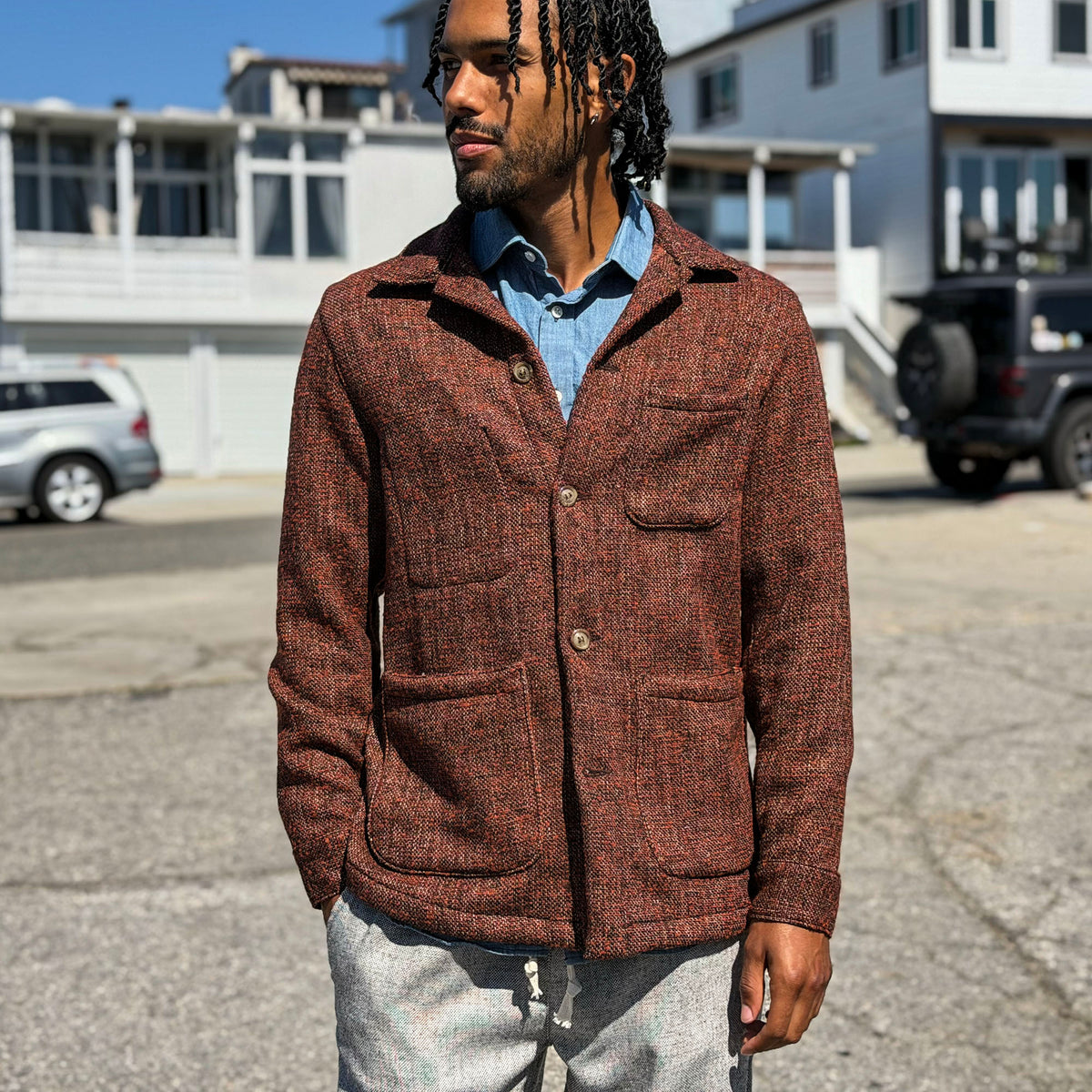Doyle Jacket Rust Scatter-Weave Tweed