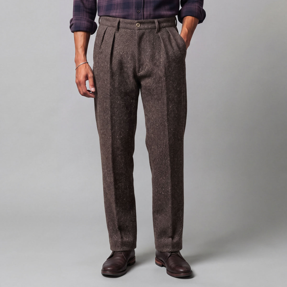 McKinley Pleated Easy Fit Chinos in Tweeds & Cottons