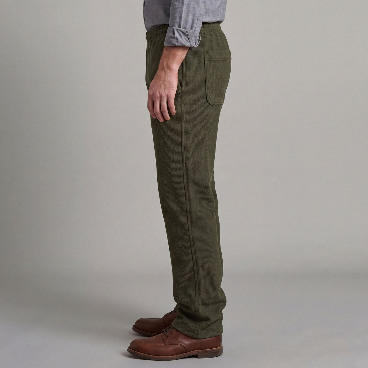 Laidback Pant Olive Moss Sashiko Project: October Shipment
