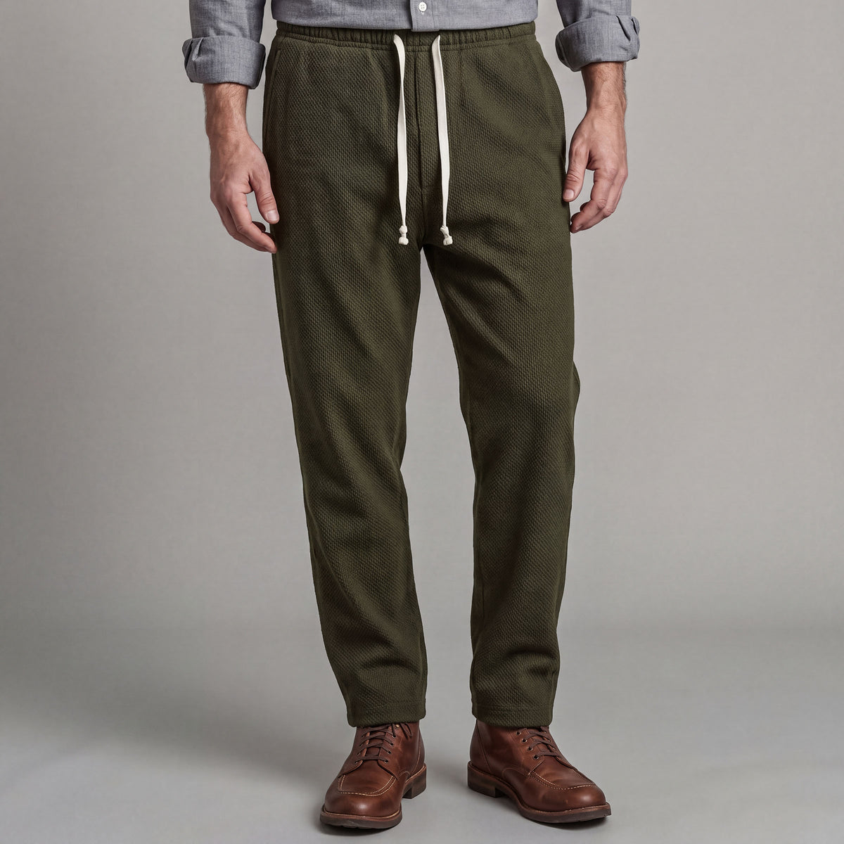 Laidback Pant Olive Moss Sashiko Project: October Shipment