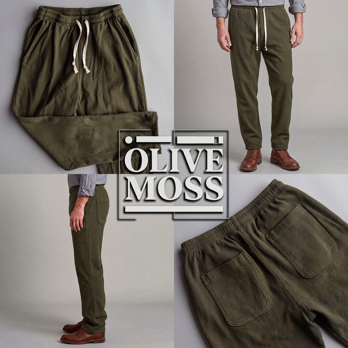 Laidback Pant Olive Moss Sashiko Project: October Shipment