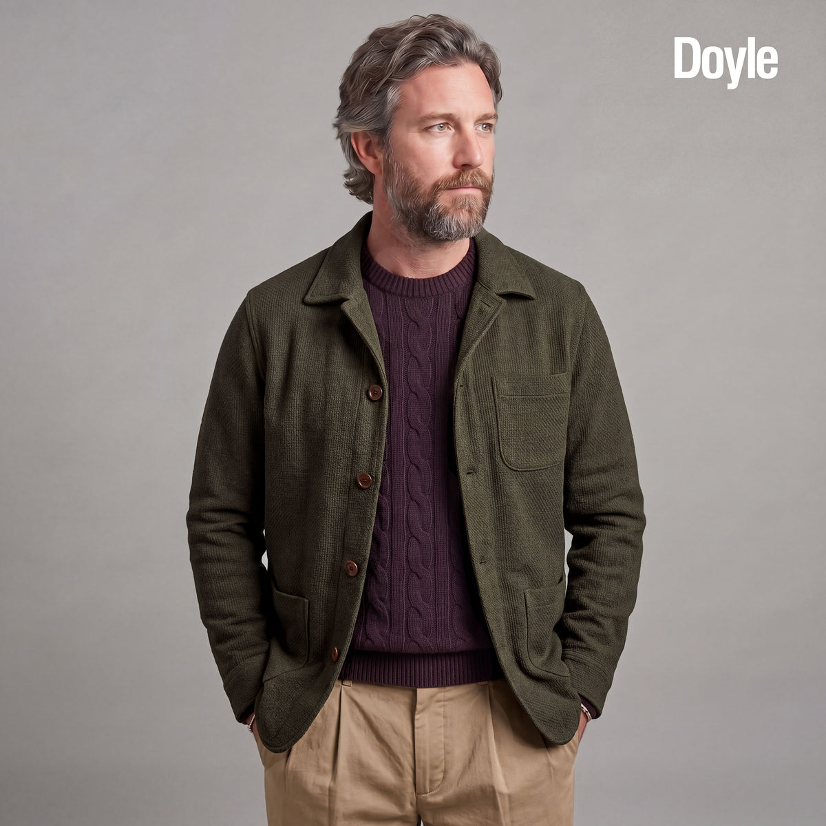 Jungle, Doyle, Sinclair & Corso Jackets Olive Moss Sashiko