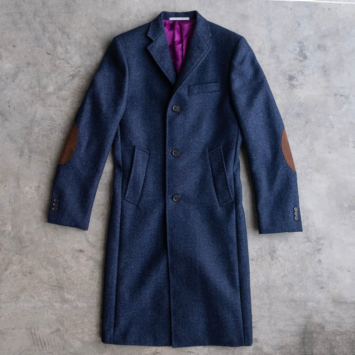 Sample Sale: Extended Length Heavyweight Tweed Overcoat Sz 38L
