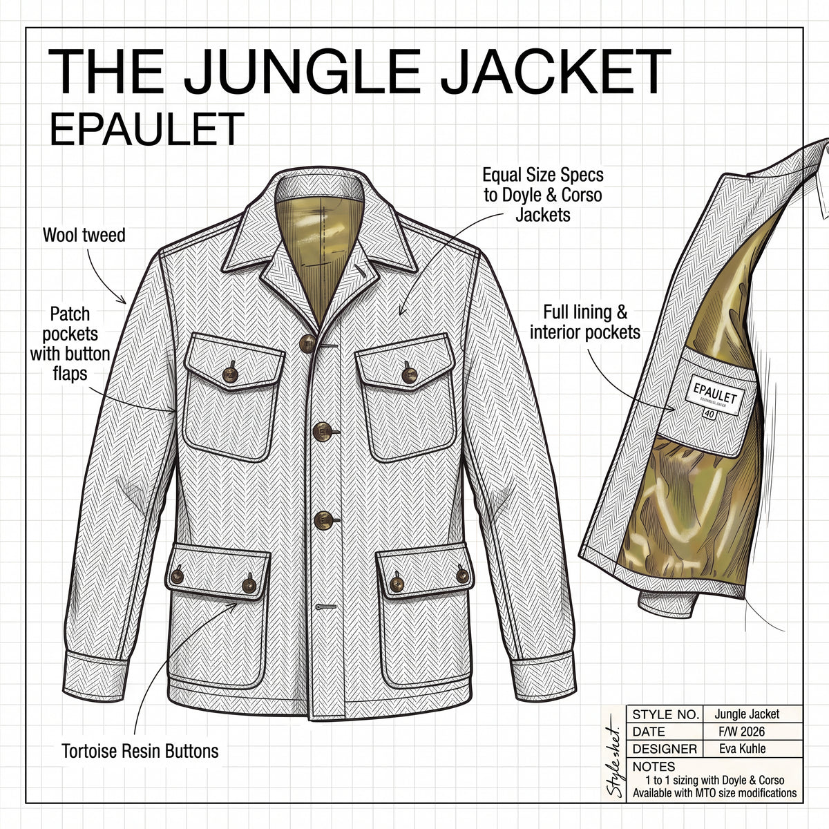 Jungle Jacket in English & Italian Wool Tweed Project