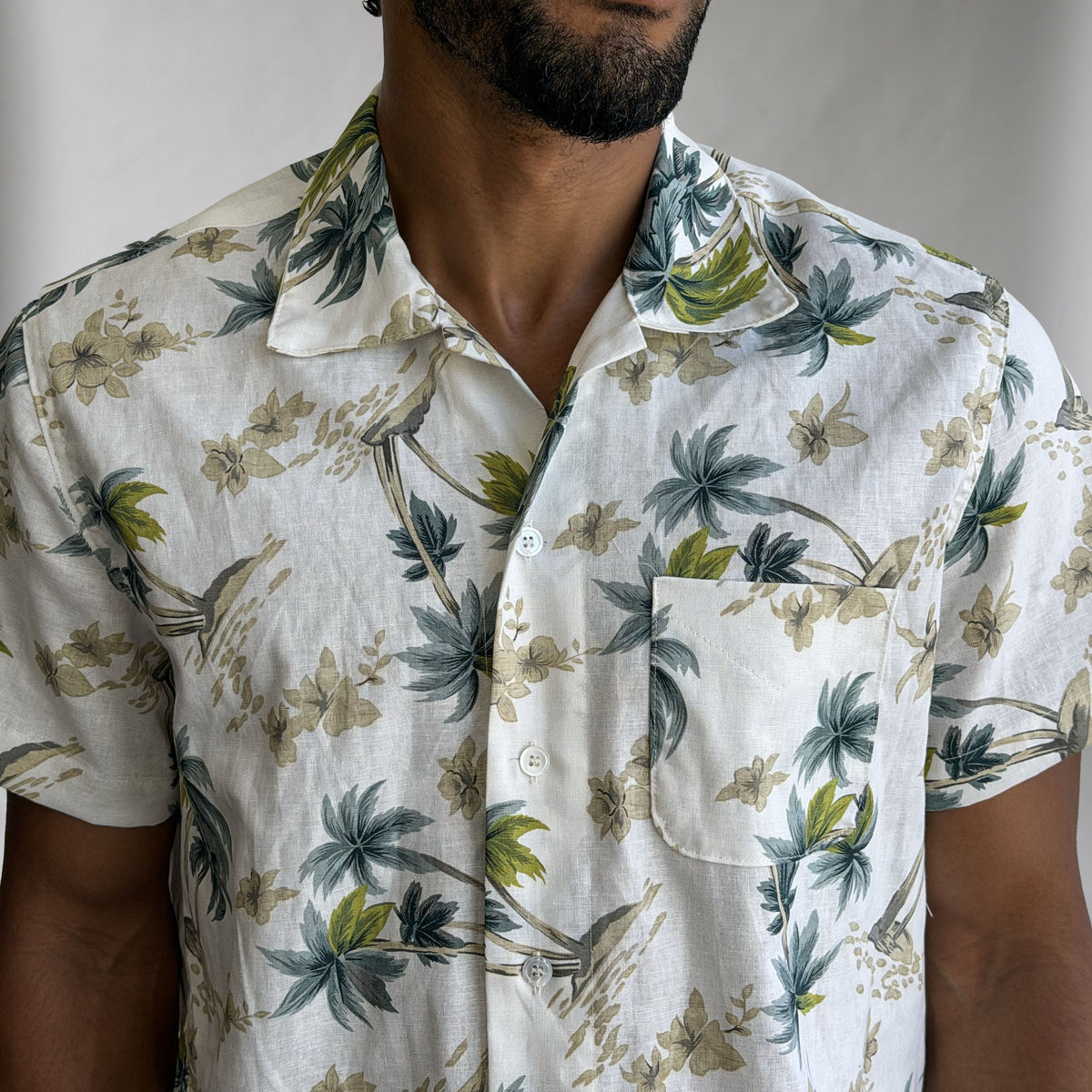 Riviera Pelican Island Linen Short Sleeve Shirt