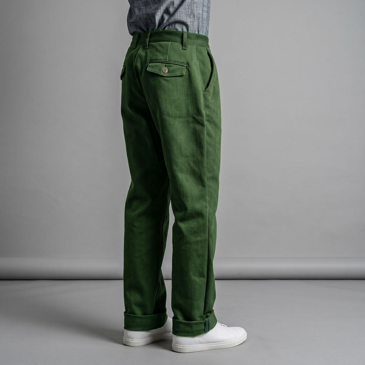 Fairfax Easy Fit Chinos Dyed Forest Twill Sz 37