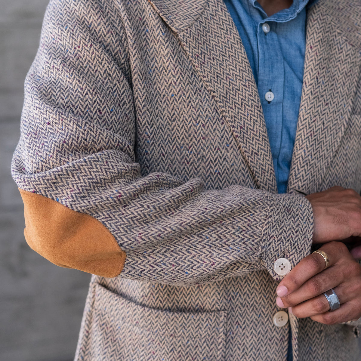 Sample Sale: Teba in DiPray "Fireworks" Herringbone Tweed Size 40